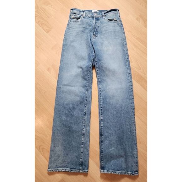 PAIGE Denim - Paige Sawyer Wide Leg Jeans Vanda Distressed Button Fly Women's Size 29 Size 8